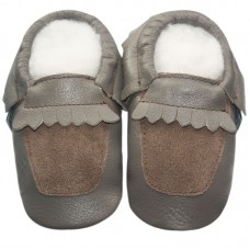 moccasin penny loafer gray